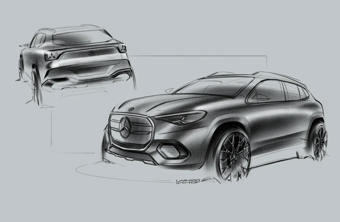 Der neue Mercedes-Benz GLA: Designskizze des neuen GLA